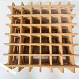 Mid-Century Modern Italian Coffee Table, Wooden Grid and Glass, 1960s