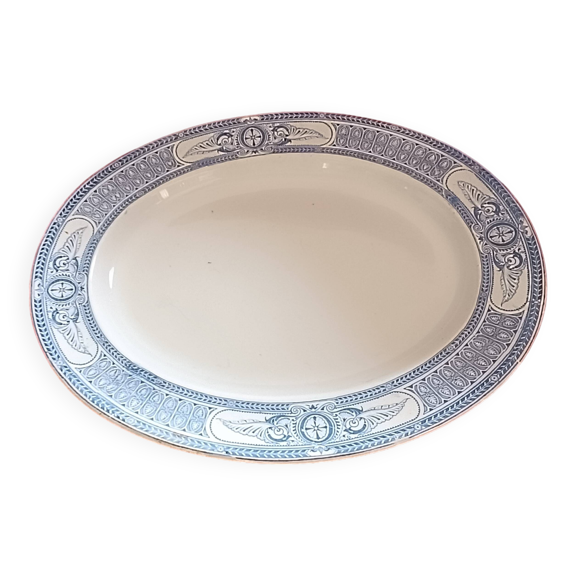 Large white: blue dish. French Anglo Company.