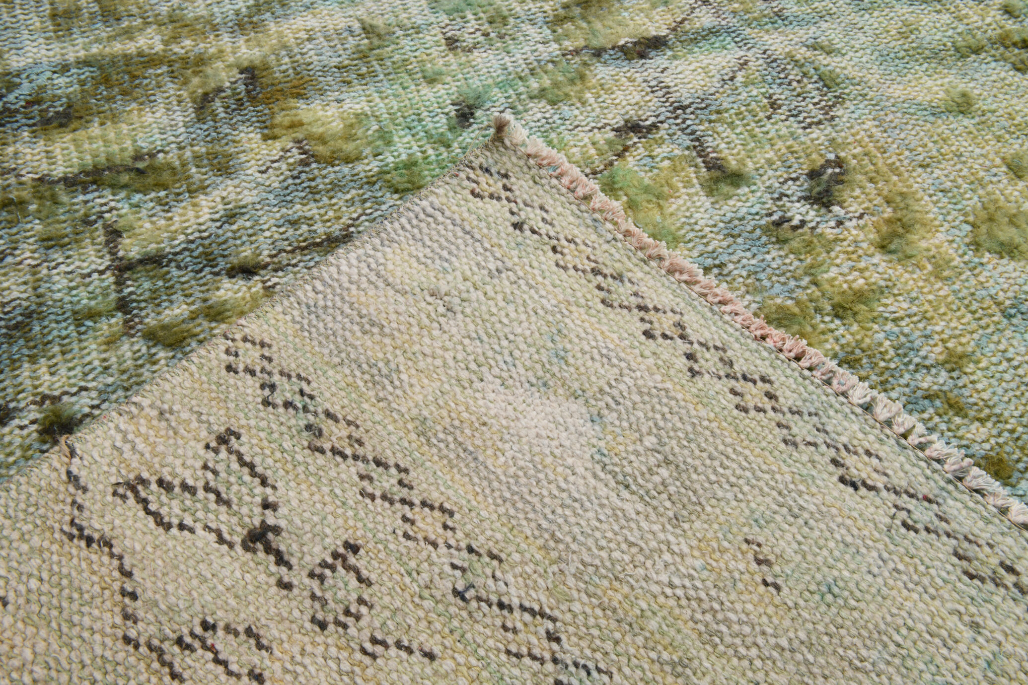 3x10 green tones turkish runner rug, 91x299cm