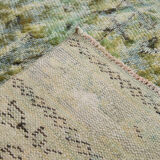 3x10 green tones turkish runner rug, 91x299cm