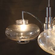 Lustre italien en verre et chrome des années 1970