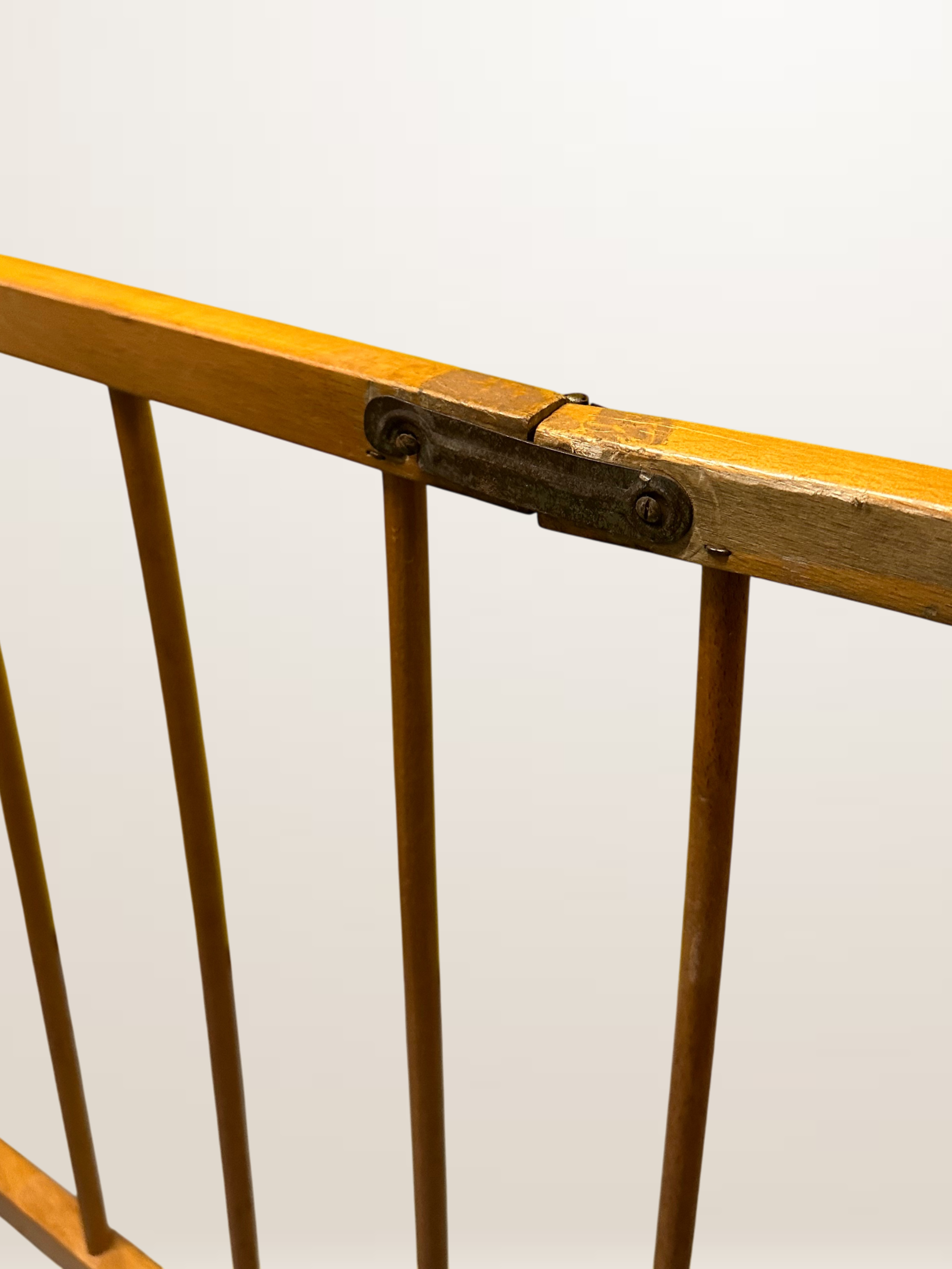 Vintage folding wooden children's playpen, 1950.