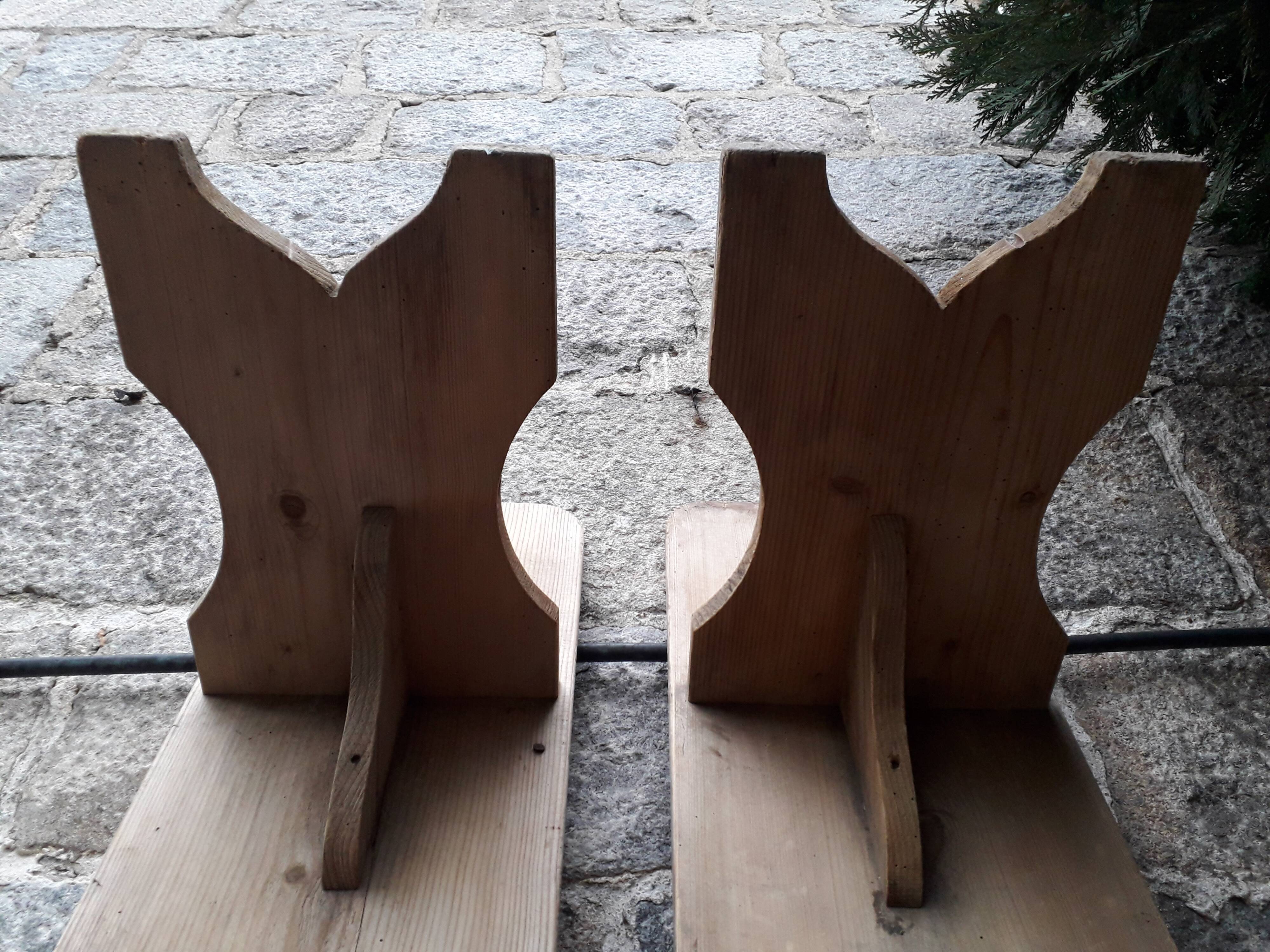 Pair of rustic benches 265 cm