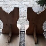 Pair of rustic benches 265 cm