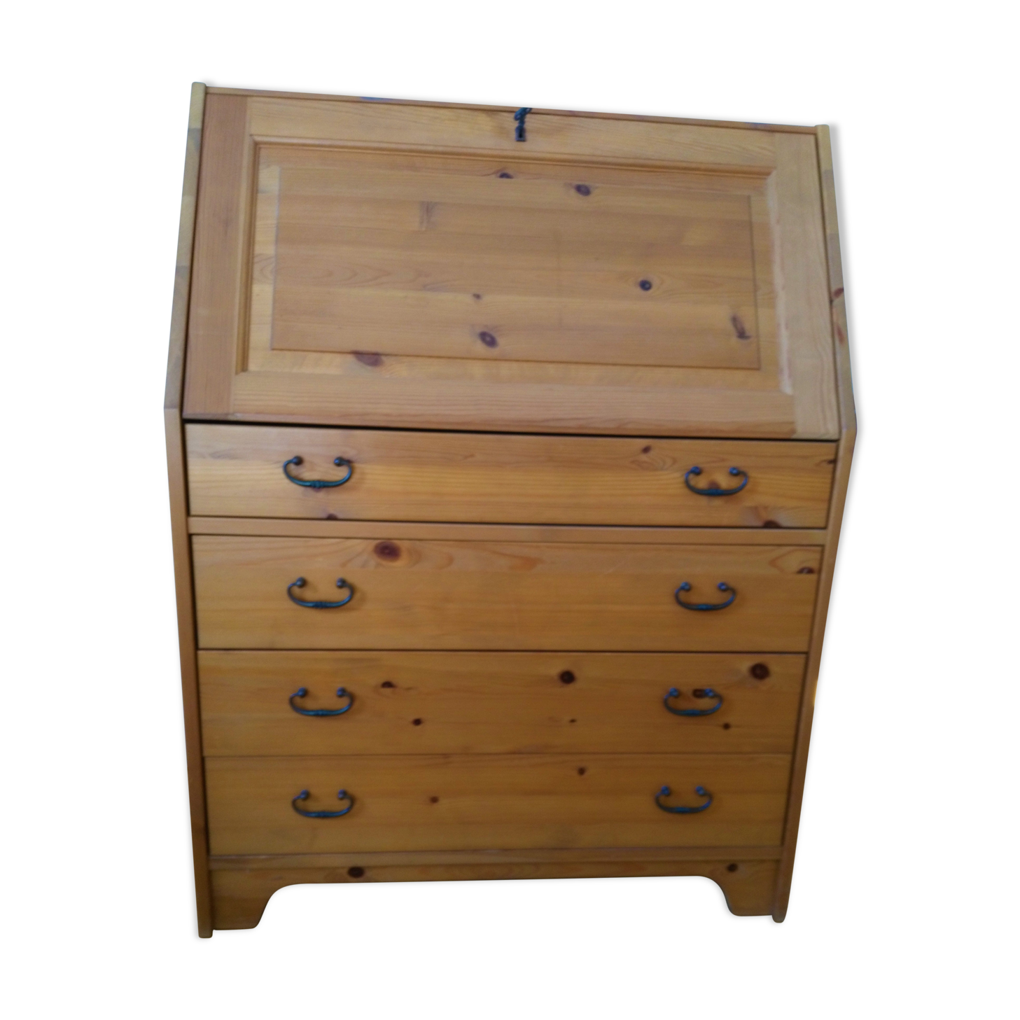 Scandinavian writing desk in honey-coloured pine from the 1980s