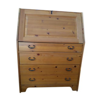 Scandinavian writing desk in honey-coloured pine from the 1980s