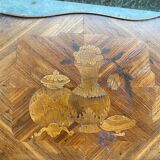 Louis XV inlaid curved bedside table