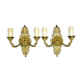 Paire d'appliques, aux têtes de lion et flèches, style Empire