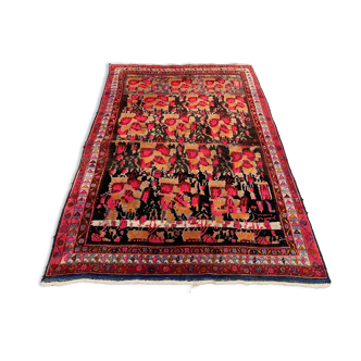 Vintage persian rug 208x140 cm wool oriental handmade mahal carpet, medium