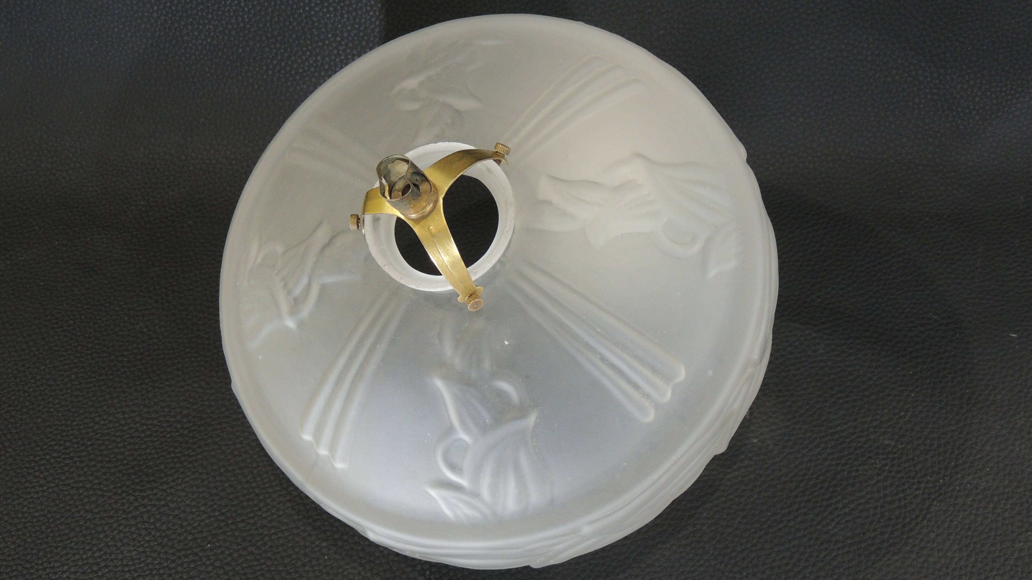 Lampshade/suspension/frosted opaline/vintage