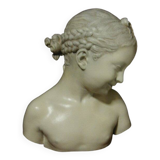 Sculpture bust girl "the laughing girl of Pigalle" terracotta patina