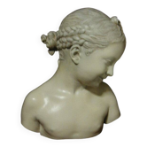 Sculpture bust girl "the laughing girl of Pigalle" terracotta patina