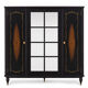 Art Deco style walnut veneer wardrobe – 4 doors and mirror