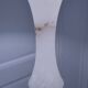 Massive alabaster floor lamp with metal embellishments from the 1970s.