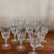 9 glasses with wine feet in chissed glass