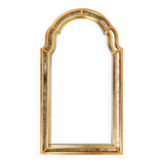 French gilt Louis Philip style mirror decorated with smoked mirror glass