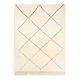Berber beni ourain ecru rug with black diamonds 217 x 158 cm
