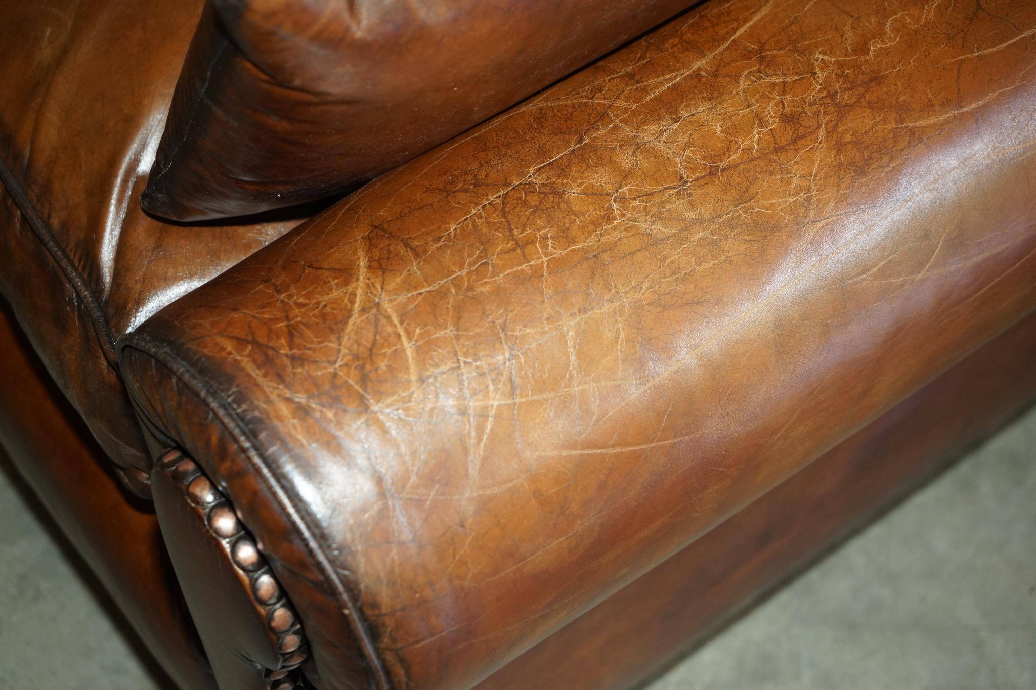 Pair of Ralph Lauren Jamaica club sofas restored in leather.