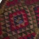 Burgundy Geometric Tribal Kilim Runner Rug, 80x342Cm