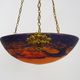 Art Deco 1 Feu Noverdy France basin pendant light in marmoreal glass paste