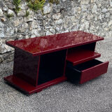 Meuble tv rectangulaire plexiglass bordeaux lie de vin david lange vin