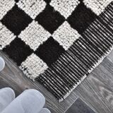 2x10 Checkered Turkish Vintage Runner Rug 69x294Cm