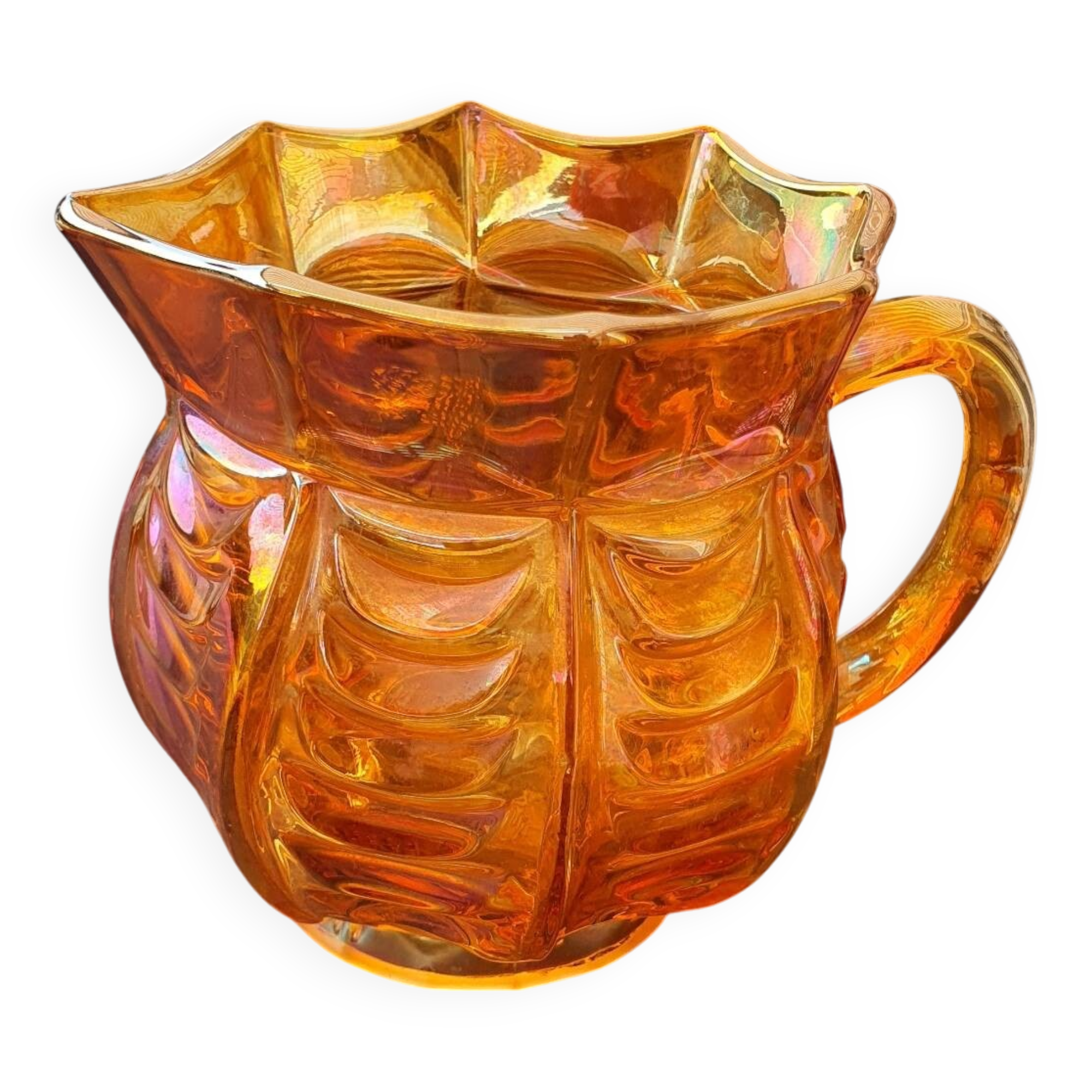 Iridescent glass jug