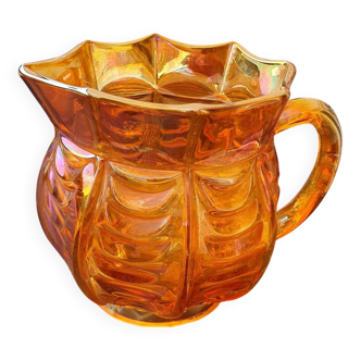 Iridescent glass pitcher