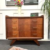 Vintage chest of drawers with compass feet