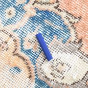 3x6 Rug For Living Room Pale Orange Blue Handmade Turkish Rug, 104x176Cm