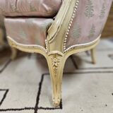 Pair of 1960s silk bergère armchairs