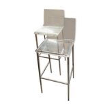 Set of 2 transparent Plexiglas bar chairs, chrome legs