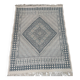 Blue and white hand-woven margoum rug
