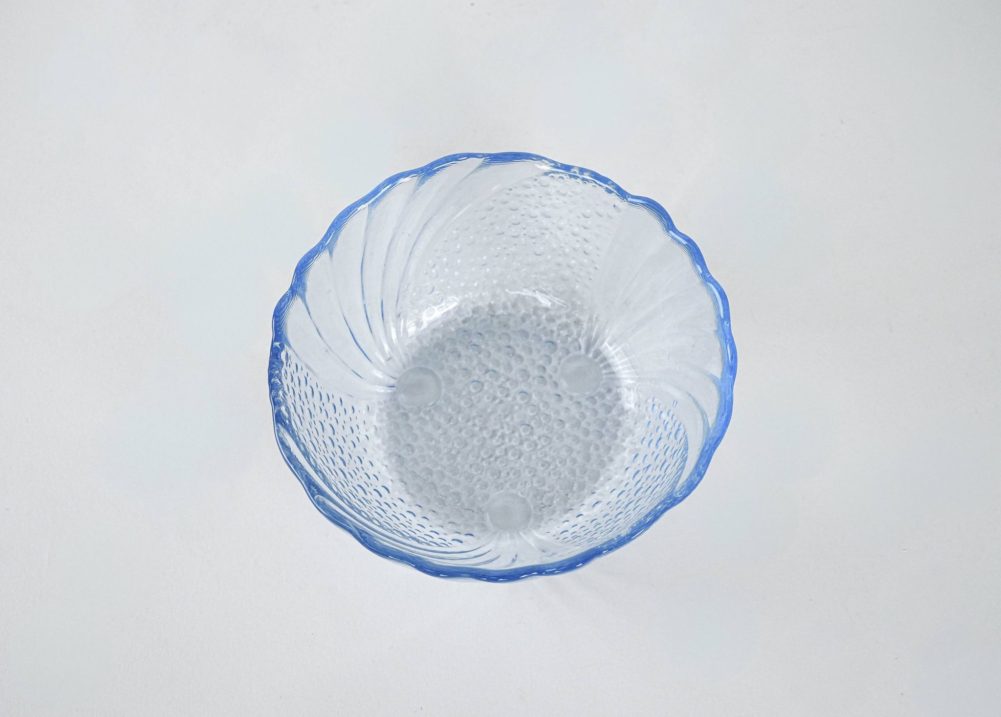 Set of glass bowls, Italian design, 1970s, made in Italy