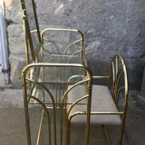 Golden dressing table and armchair