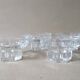 Set of 4 Art Deco style glass candle holders