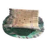 Antique majolica asparagus dish