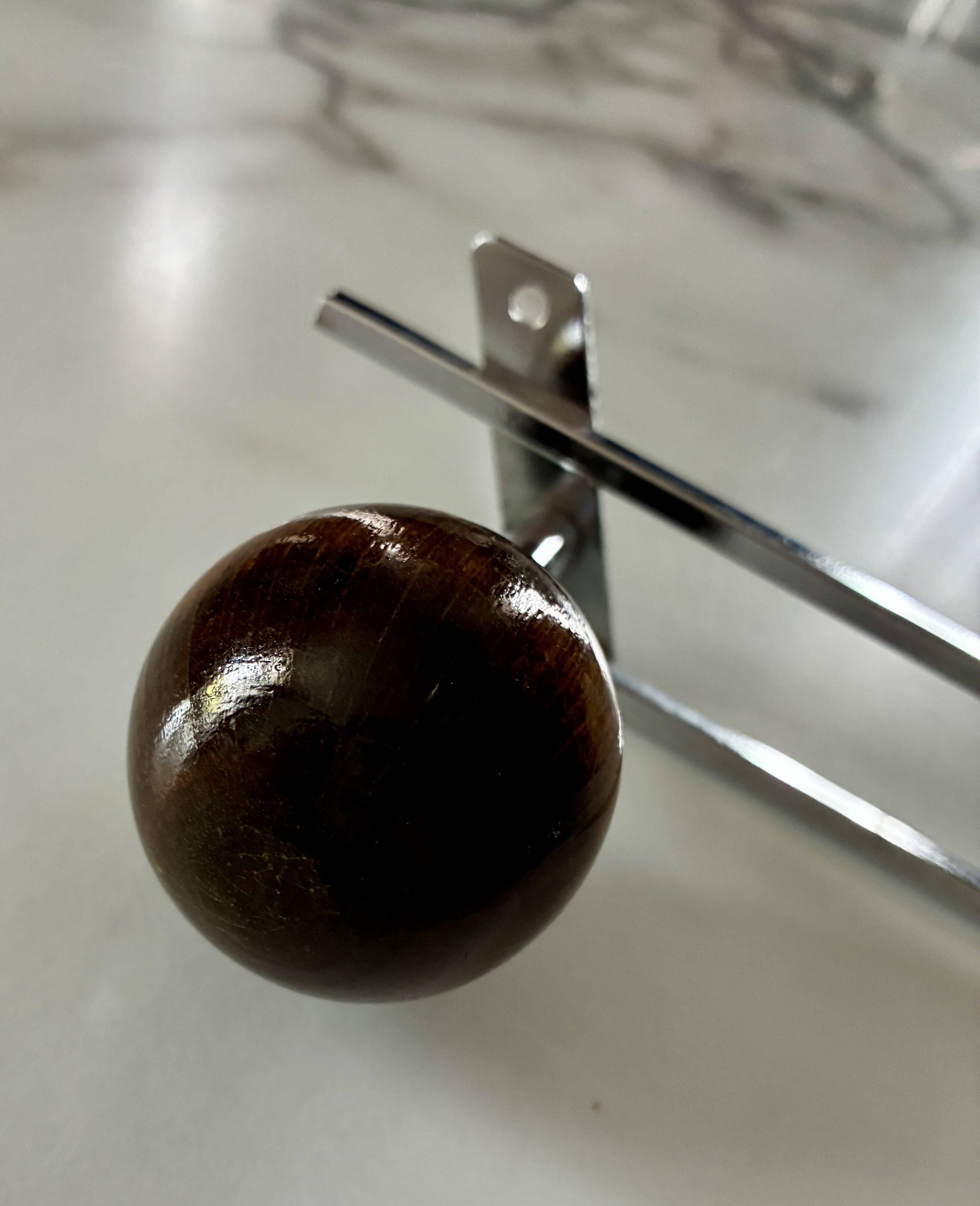 Vintage metal and wood wall coat rack or hook