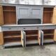 Gray patinated kitchen cabinet