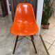 A dsw fiber red orange dowel walnut eames herman miller vintage 70 chair