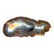 Vintage blue brown agate slice tray agate ashtray 1960