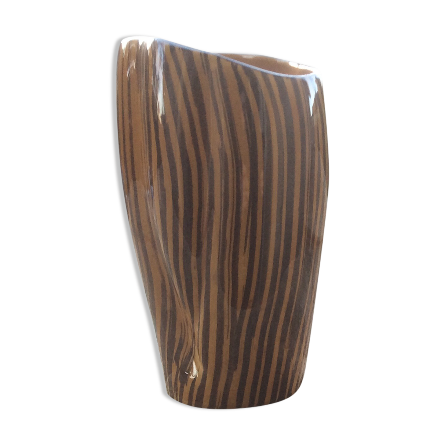 Sarreguemines earthenware vase