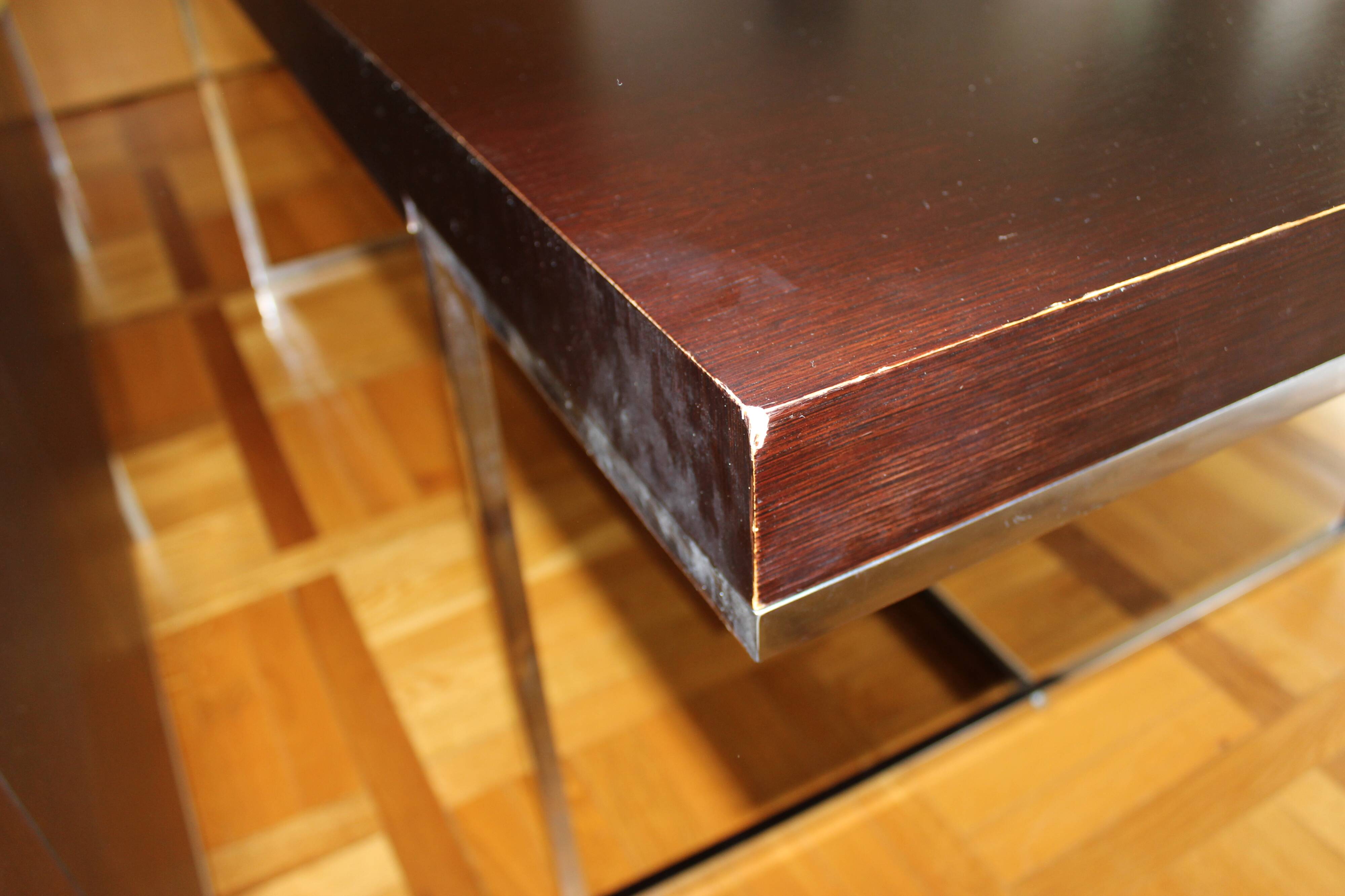 B&B Italia Maxalto - Athos table in wenge, chrome legs - design by Paola Piva.