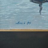 Two Framed Studies of Fishing Boats - Signed Bosch