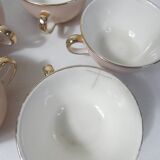 5 cups Villeroy & Boch pink and gold by Lucien Engel