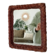 Vintage wicker mirror