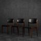 Modern vintage Scandinavian chairs in rosewood and black leather from the mid-century by Bramin, set of 3.