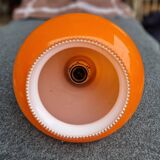Orange opal glass pendant light from the 70s