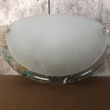 Ancienne appliqe demi lune fabas luce verre moulé