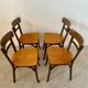 Set of 4 old vintage Baumann 50s wooden bistro chairs
